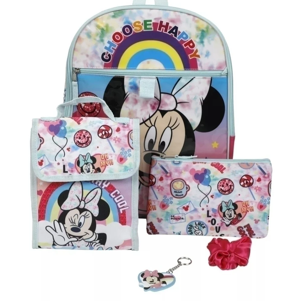 𝅺MINNIE Mouse Backpack, 5 Piece Set